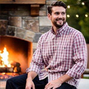 Ralph Lauren Men’s Plaid Button Down Shirt, XL Tall, 100% Cotton, Classic Fit